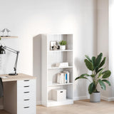 Bookcase High Gloss White 60x24x143 cm Engineered Wood 858311