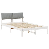 Bed frame White and light grey 120 x 190 cm Solid pine wood 878698