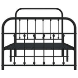Bed Frame Black Powder-Coated Steel Single Bed Frame 352590