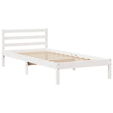 ZNTS Bookcase Bed without Mattress White 75x190 cm Small Single Solid Wood Pine 3321884