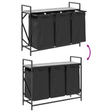 Laundry Basket 3 Compartments with Shelf Grey Sonoma 859063
