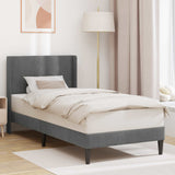 Bed Frame with Headboard Dark Grey 90 x 190 cm Velvet 42027534