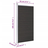 Fence Panel WPC 95x186 cm Black 148979