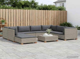 9 pcs Rattan Lounge Set with Cushions GENDT Natural Rattan 3429865