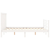 Bed Frame without Mattress White Small Double Solid Wood Pine 3193762
