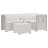 4-Seater Garden Sofa Rattan Look PP White 3443996