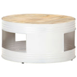 Coffee Table White 68x68x36 cm Solid Mango Wood 321932