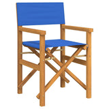 Folding Director's Chairs 2 pcs Blue Solid Wood Teak 4008514