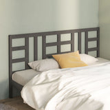 Bed Headboard Grey 206x4x100 cm Solid Wood Pine 817862
