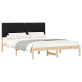 Bed Frame with Upholstered Headboard Black 160 x 200 cm 878036