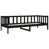 Day Bed without Mattress Black 90x190cm Solid Wood Pine 814648