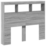 Headboard Cabinet with LED Grey Sonoma 120x17x102 cm 839194