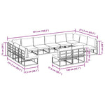 Garden Sofa Set with Cushion Black Aluminium 3378918