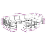 Garden Sofa Set with Cushion Black Aluminium 3378918