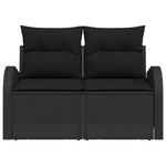 Garden Sofa with Cushion Black 124 x 62 x 69cm Poly Rattan 42006751