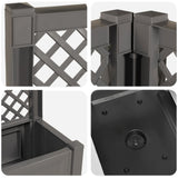 Big Planter with Trellis 2 pcs Grey 143 x 143 x 133.5 cm PP 42041726