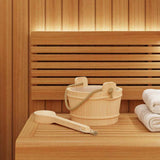 Sauna Bucket 2 pcs Brown Solid Pine Wood and Hemp 42023675