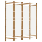 Folding 4-Panel Room Divider 160 cm Bamboo and Canvas 350624