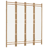 Folding 4-Panel Room Divider 160 cm Bamboo and Canvas 350624