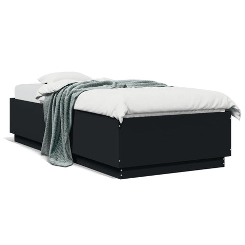 ZNTS Bed Frame without Mattress Black 100x200 cm 3209717