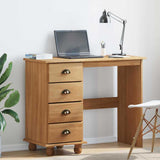 Writing Desk ASKIM Brown 95 x 40 x 75 cm Solid Pine Wood 4105448
