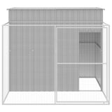 Dog House with Run Light Grey 214x253x181 cm Galvanised Steel 3189125