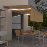 Manual Retractable Awning with Blind&LED 5x3m Yellow&White 3069463