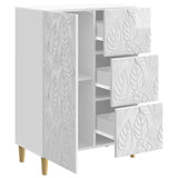 Sideboard High Gloss White 66 x 34.5 x 90 cm Engineered Wood 895089