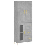 Highboard Concrete Grey 69.5x34x180 cm Engineered Wood 3199933