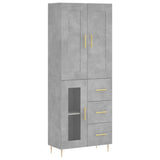 Highboard Concrete Grey 69.5x34x180 cm Engineered Wood 3199933