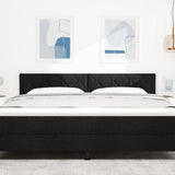 ZNTS LED Headboard Diamond Blocks Design Black 180 cm Fabric 3338241