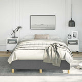 Bed Frame without Mattress Dark Grey 137x190 cm Full Fabric 347204