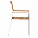 Garden Chair 4 pcs Solid Acacia Wood and Stainless Steel 42006198
