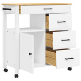 Kitchen Trolley MONZA 84x40x88.5 cm Solid Wood Pine 376111
