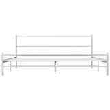 284697 Bed Frame without Mattress White Metal 180x200 cm Super King