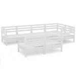 7 Piece Garden Lounge Set Solid Pinewood White 3082748