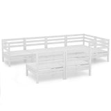 7 Piece Garden Lounge Set Solid Pinewood White 3082748