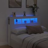 LED Headboard White 140x18.5x103.5 cm Engineered Wood 837344
