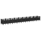 Garden Planter with Pegs Black 363.5x43.5x43.5 cm PP 368027