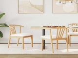 Dining Chair 2 pcs Natural and White Solid Rubberwood 42020401