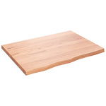 Table Top Light Brown 80x60x cm Treated Solid Wood Oak 3156360
