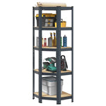 ZNTS 5-Layer Corner Shelf Anthracite Steel&Engineered Wood 4016946