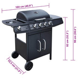 Gas Barbecue Grill 41 Cooking Zone Black 41899