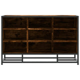 Shoe Bench Smoked Oak 84x40x53.5 cm Engineered Wood and Metal 849231