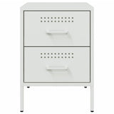 ZNTS Bedside Cabinets 2 pcs White 36x39x50.5 cm Steel 842933