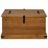 ZNTS Storage Chest HALDEN 91x91x47 cm Solid Wood Pine 4018405