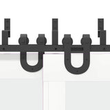 Sliding Door Hardware Kit 200 cm Steel Black 3295734