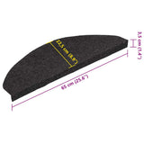 Stair Mats Self-adhesive 30 pcs Black 65x22.5x3.5 cm 3365907