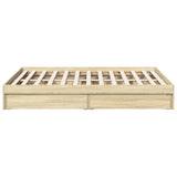Bed Frame with Drawers without Mattress Sonoma Oak 140x190 cm 3280687