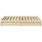Bed Frame with Drawers without Mattress Sonoma Oak 140x200 cm 3280659